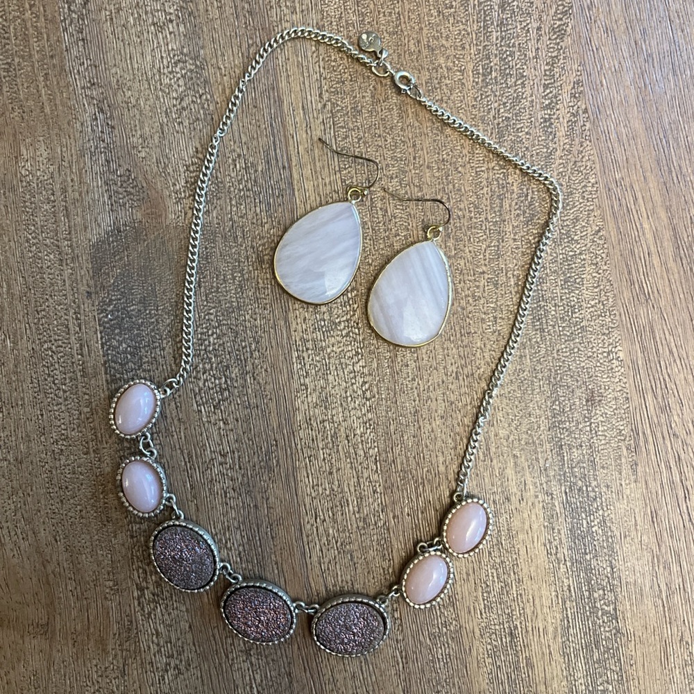 Pink earring and necklace set